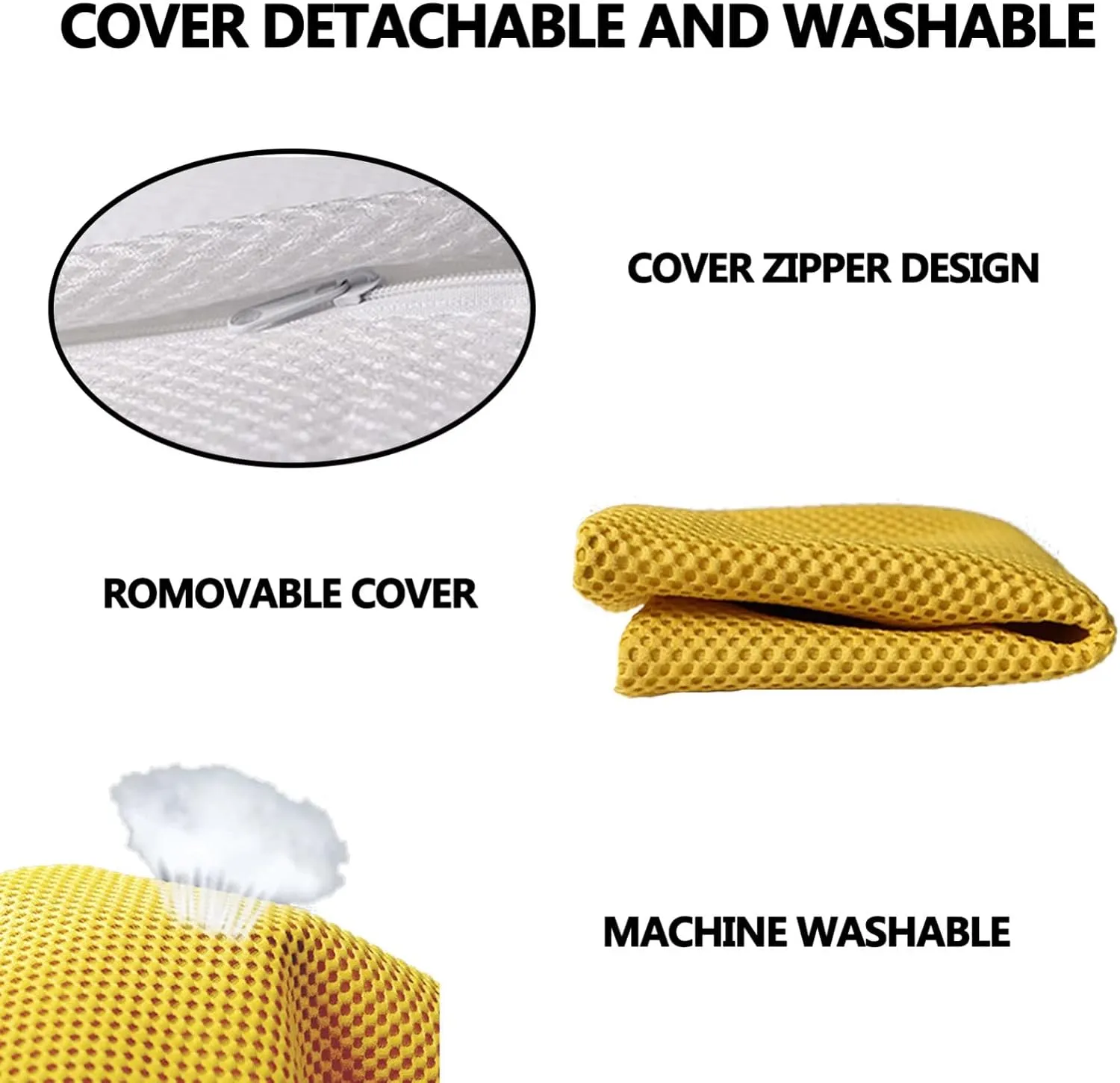 Dining Room Chair Cushion Covers Washable, Chair Seat Cushion Replacement, Summer Breathable Mesh Chair Pads with Ties, U Shaped Kitchen Chair Pads with Anti-Slip Rubber Back Gray