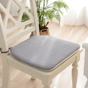 Dining Room Chair Cushion Covers Washable, Chair Seat Cushion Replacement, Summer Breathable Mesh Chair Pads with Ties, U Shaped Kitchen Chair Pads with Anti-Slip Rubber Back Gray