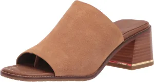 Donald Pliner Women's Haze Textured Stretch Fabric Mule Heeled, Slide, Comfortable, Leather, Chunky Sandals