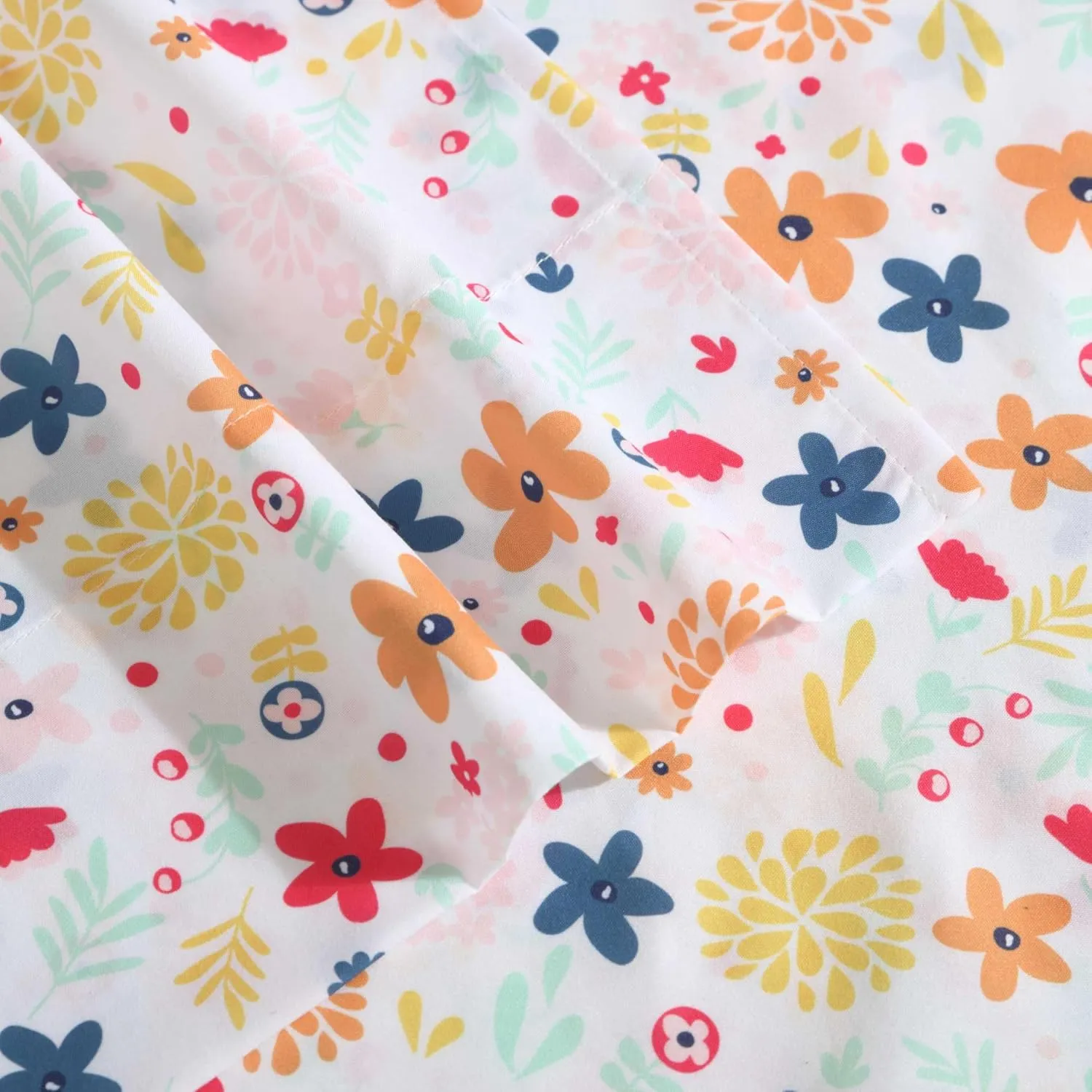 Eddie Bauer Kids - Twin Sheets, Stain-Resistant Toddler Bedding with Matching Sham(s), Super Soft, Ideal Girl Room Essentials (Colorful Floral Pink, Twin)