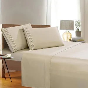 Elegant Comfort 1500 Premier Wrinkle & Fade Resistant Hotel Quality 4-Piece Bed Sheet Set Ultra Soft Luxurious Bed Sheet Set Includes Flat Sheet, Fitted Sheet and 2 Pillowcases