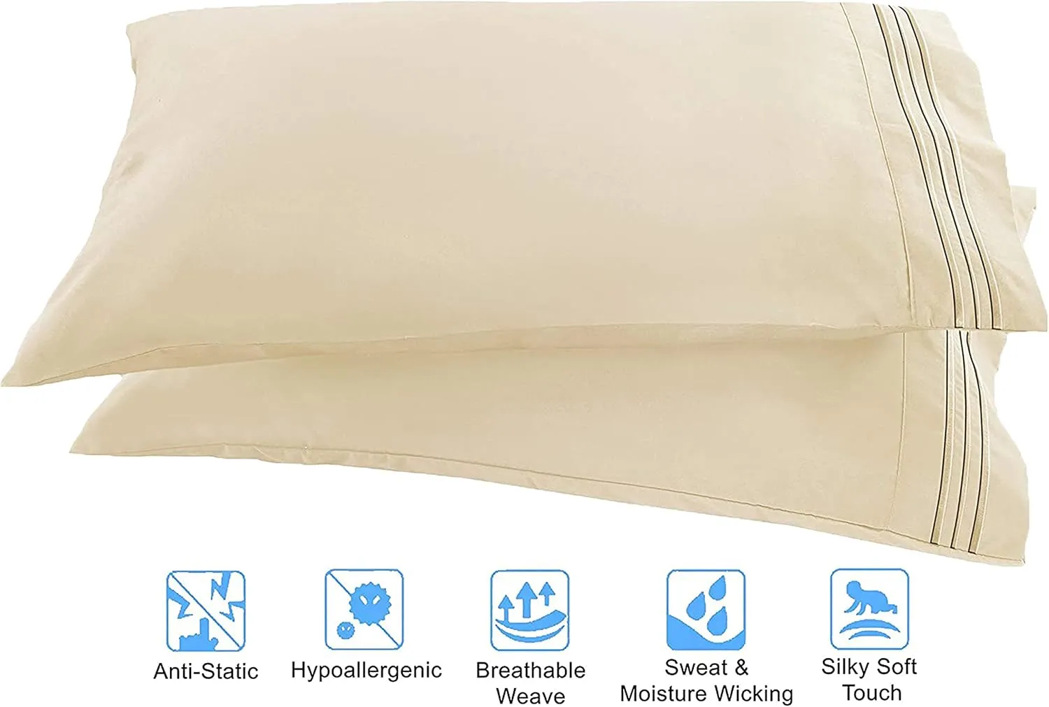 Elegant Comfort 1500 Premier Wrinkle & Fade Resistant Hotel Quality 4-Piece Bed Sheet Set Ultra Soft Luxurious Bed Sheet Set Includes Flat Sheet, Fitted Sheet and 2 Pillowcases