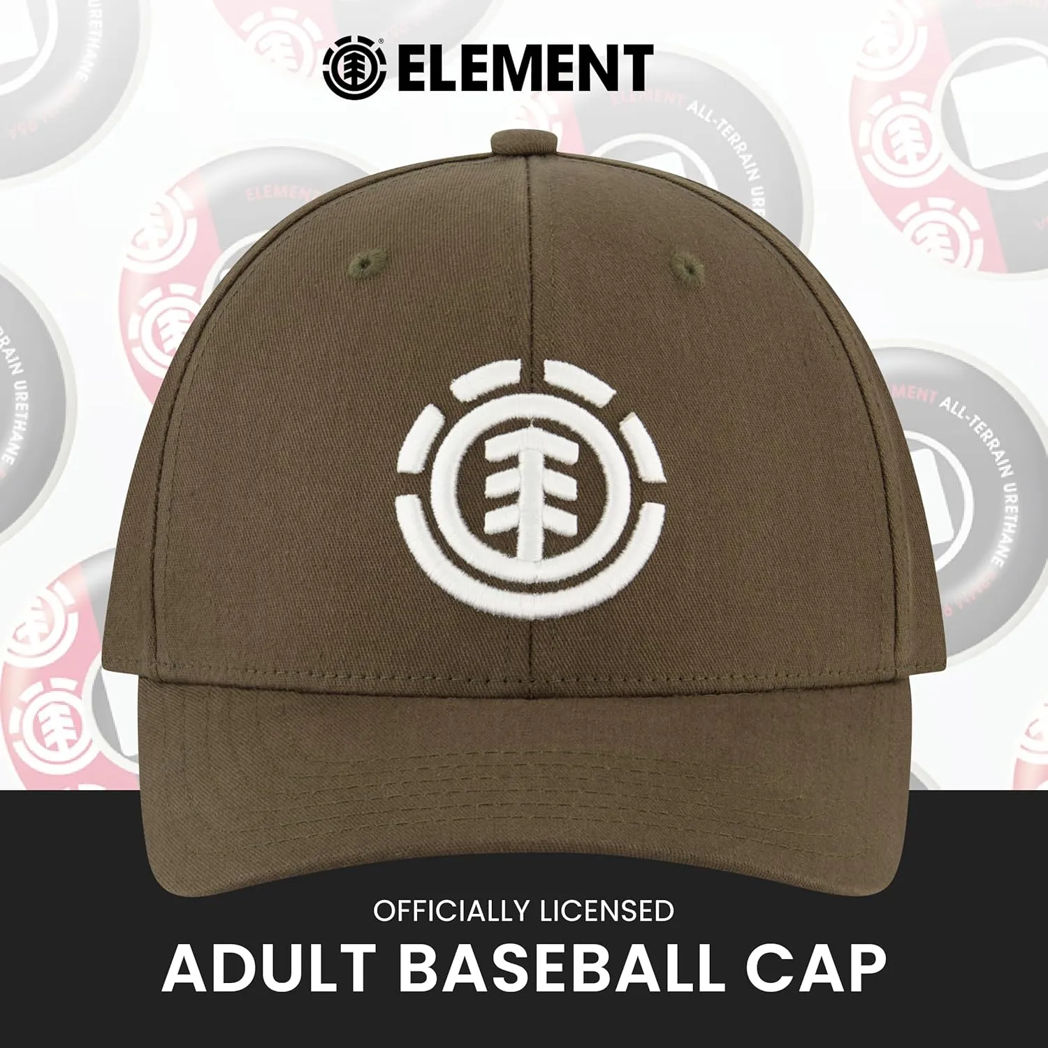 Element Baseball Hat, Adult Flex Fit Active Sport Cap with Curved Brim