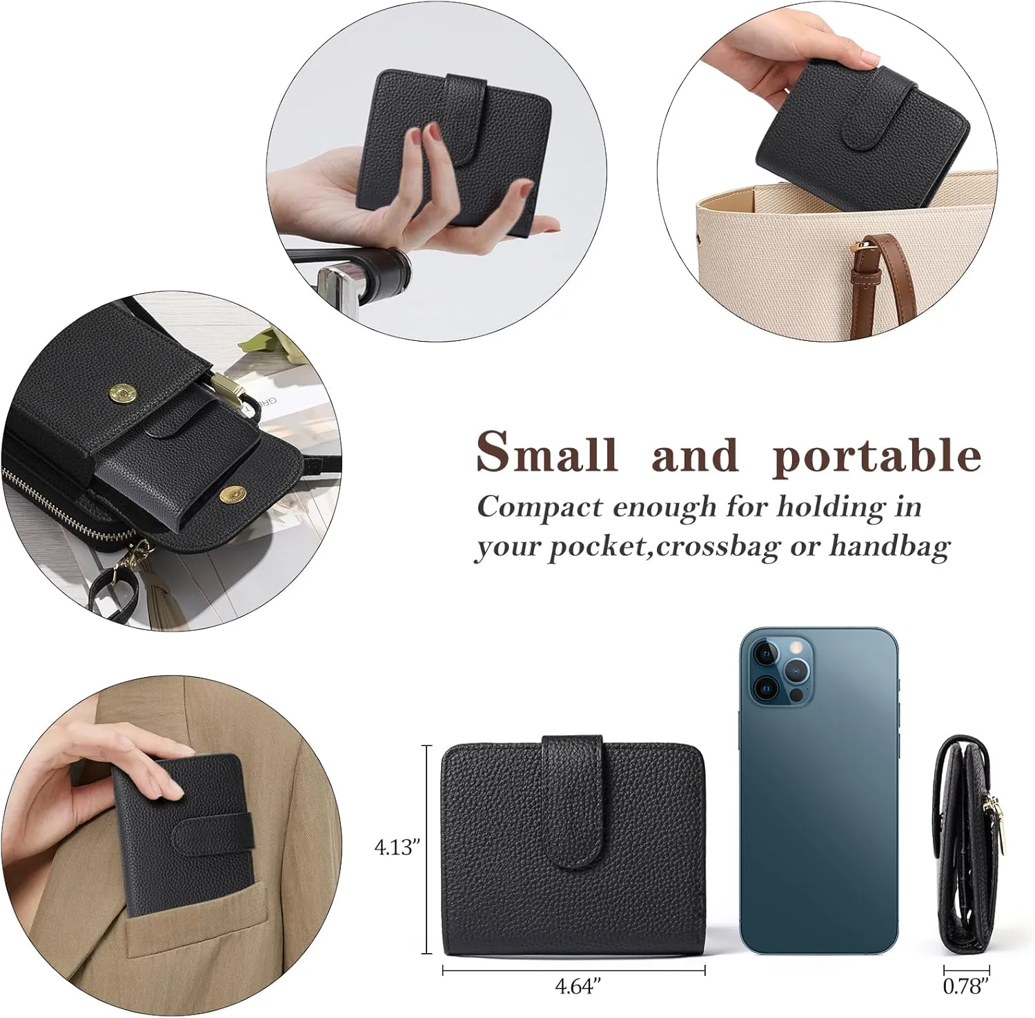 FALAN MULE Wallet Women RFID Blocking Slim Genuine Leather Small Womens Wallet with Zipper Coin Pocket