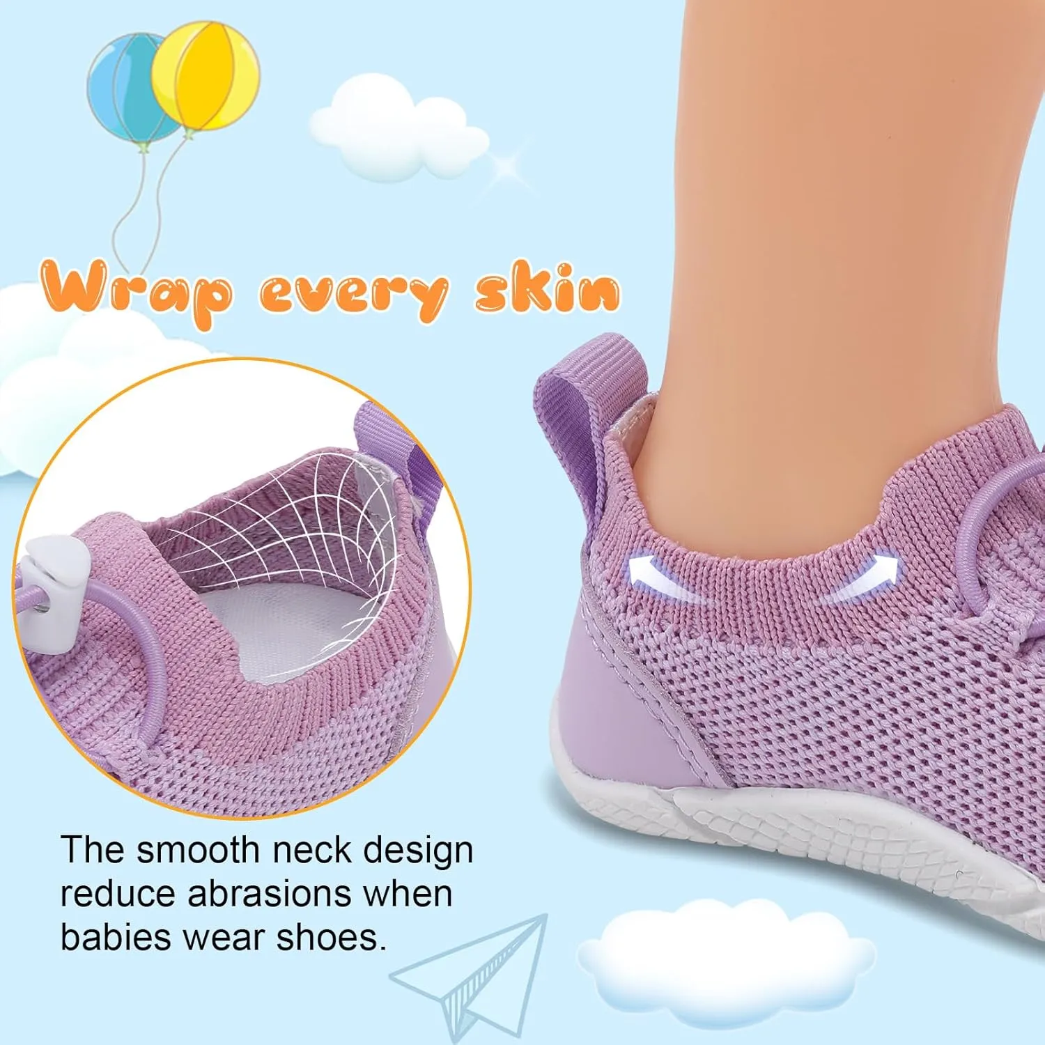 FEETCITY Baby Shoes Boys Girls First Walking Shoes Infant Sneakers Crib Shoes Breathable Lightweight Slip On Shoes