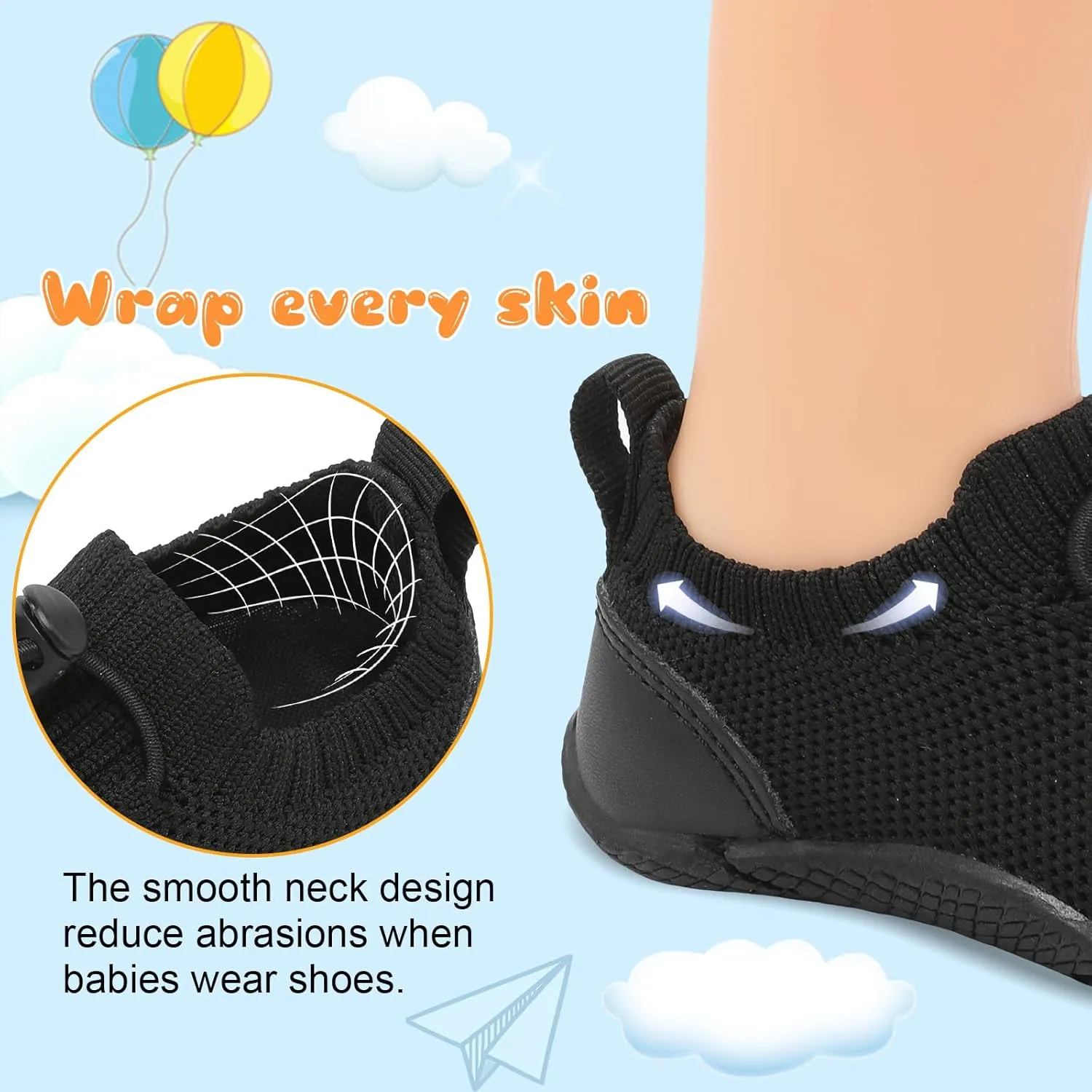FEETCITY Baby Shoes Boys Girls First Walking Shoes Infant Sneakers Crib Shoes Breathable Lightweight Slip On Shoes