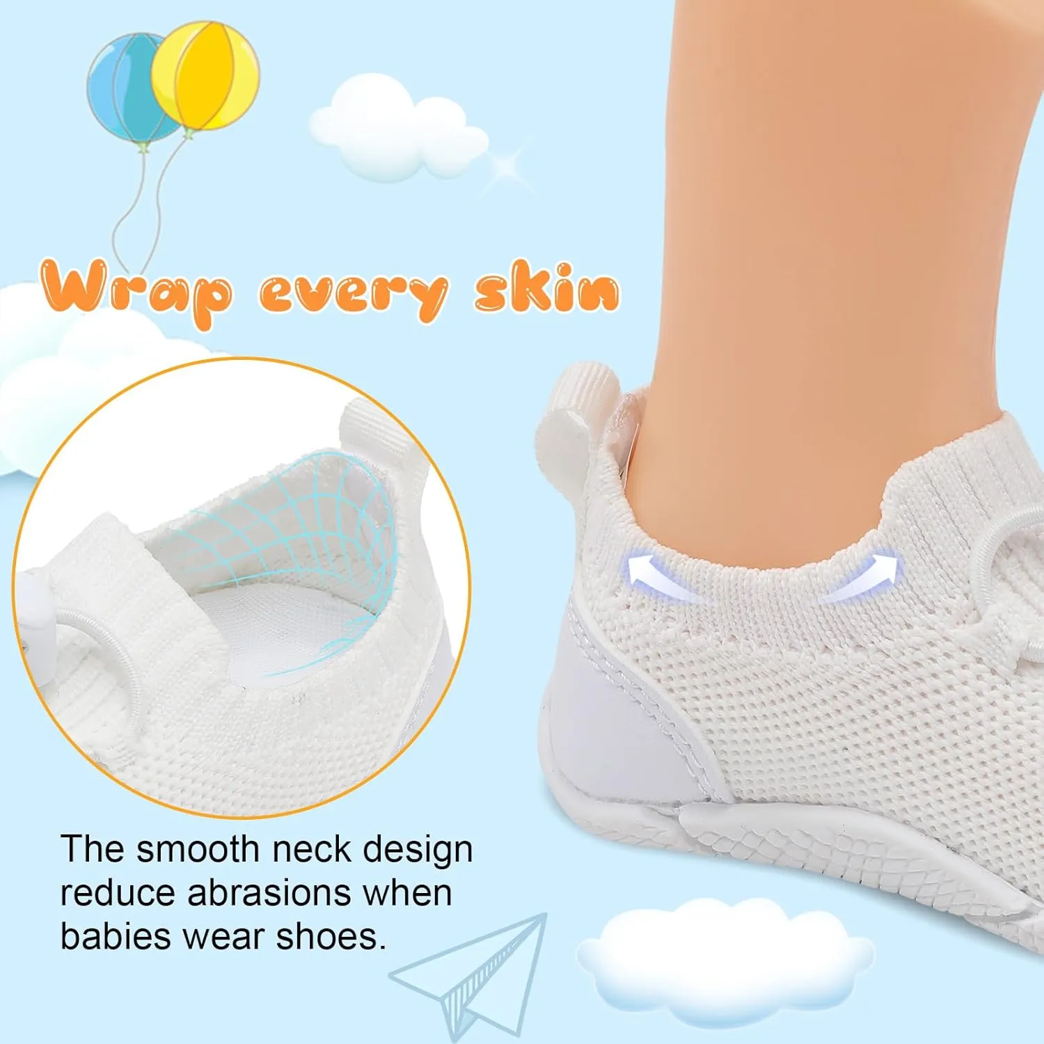 FEETCITY Baby Shoes Boys Girls First Walking Shoes Infant Sneakers Crib Shoes Breathable Lightweight Slip On Shoes