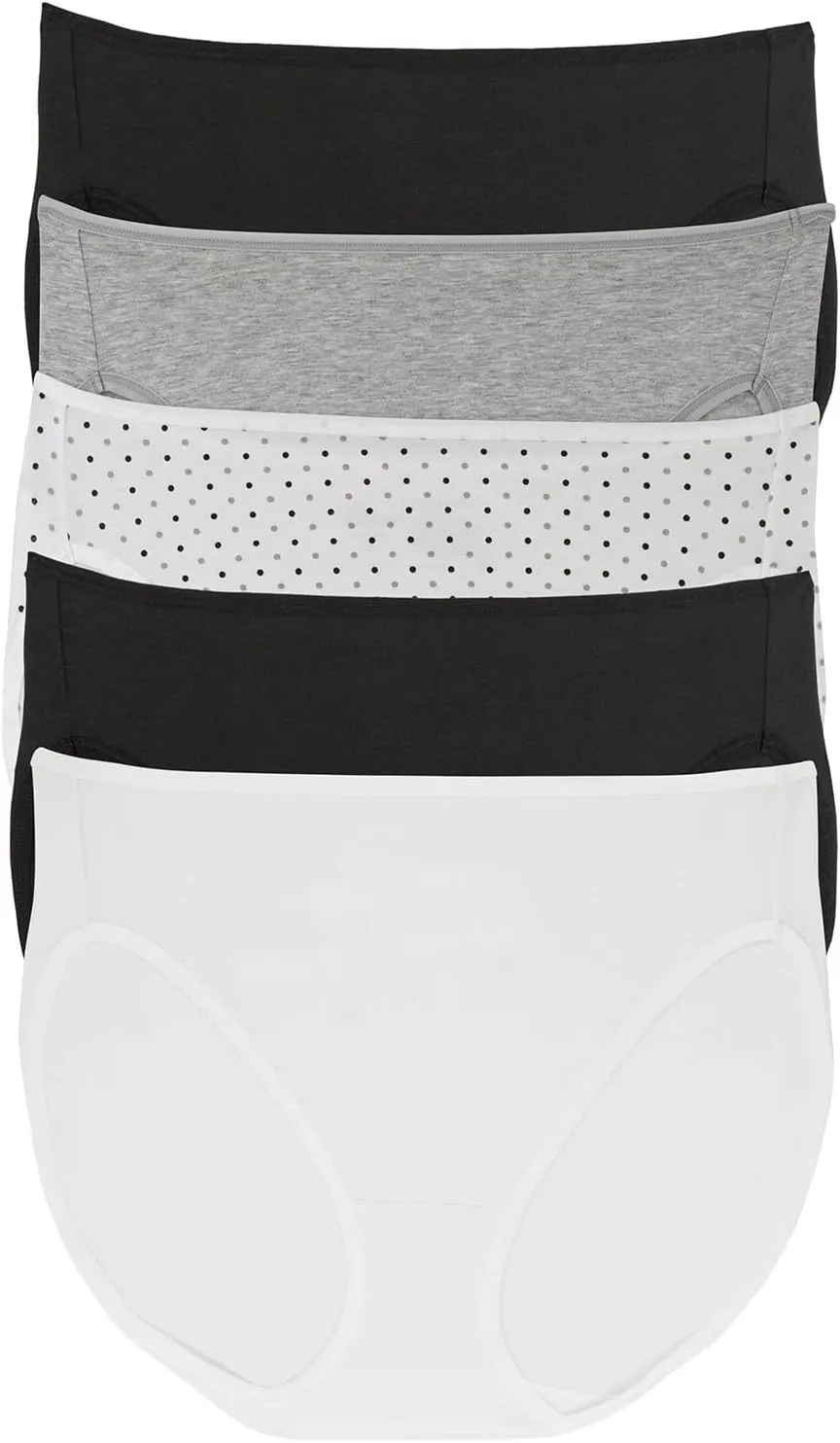 Felina - Cotton Modal Full Coverage Hi-Cut Underwear 5-Pack - Comfortable Cotton Hi-Cut Underwear for Women