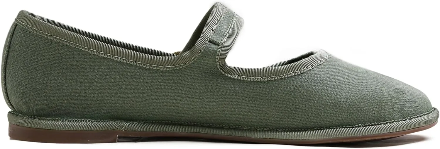 FEVERSOLE Women's Soft Breathable Mary Jane Memory Foam Cushioned Comfort Round Toe Metal Buckle Flats Walking Shoes