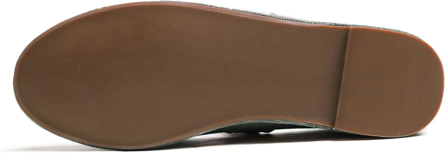 FEVERSOLE Women's Soft Breathable Mary Jane Memory Foam Cushioned Comfort Round Toe Metal Buckle Flats Walking Shoes