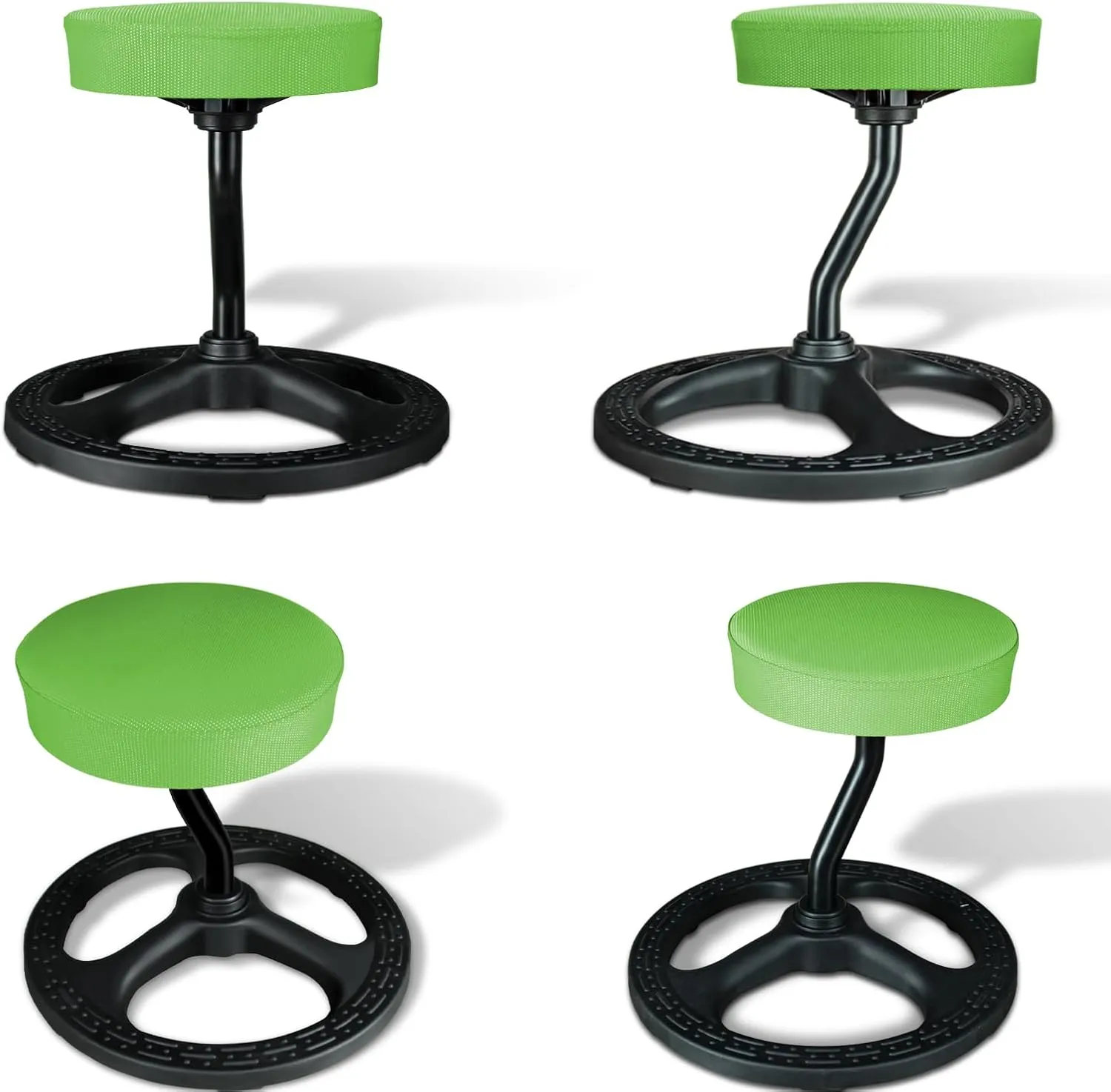 Fitness Seat, ADHD Chair Stool for Stability, Balance, Yoga, Office, School, Wellness, Active Sitting with Non-Slip Base and Washable Seat Cover-Green…