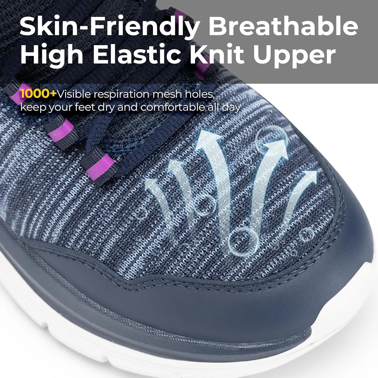 FitVille Women's Slip On Sneakers Wide Shoes Hands Free Running Shoes Slip-On Walking Shoes for Flat Feet Plantar Fasciitis Heel Pain Relief - Cloud Walker V7