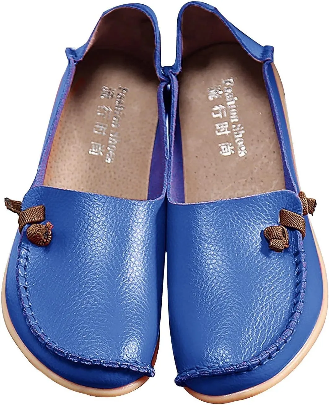 Flats Shoes Women Dressy Comfortable Work Loafers Shoes Wide Width Lightweight Soft Leather Moccasins Cute Walk Flats