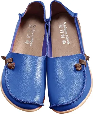 Flats Shoes Women Dressy Comfortable Work Loafers Shoes Wide Width Lightweight Soft Leather Moccasins Cute Walk Flats