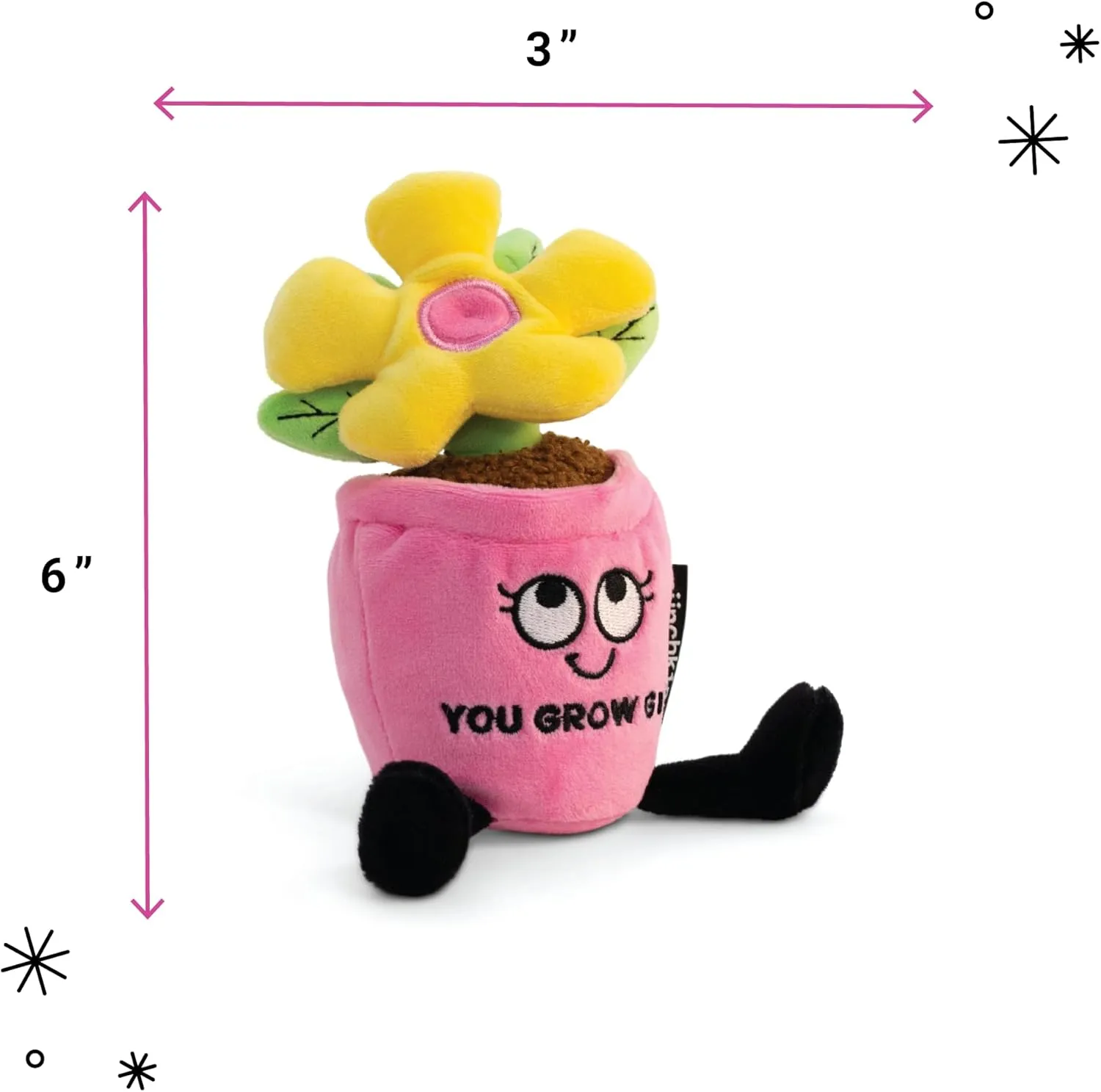 Flower Plushie - You Grow Girl Cute Flower Plush, Funny Plushie Gift for Kids