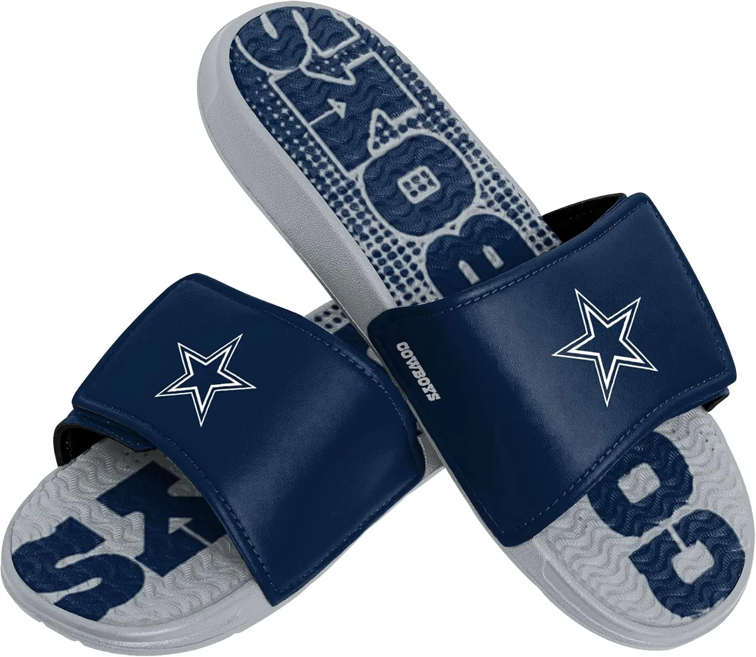 FOCO Dallas Cowboys NFL Mens Gradient Wordmark Gel Slide - XL
