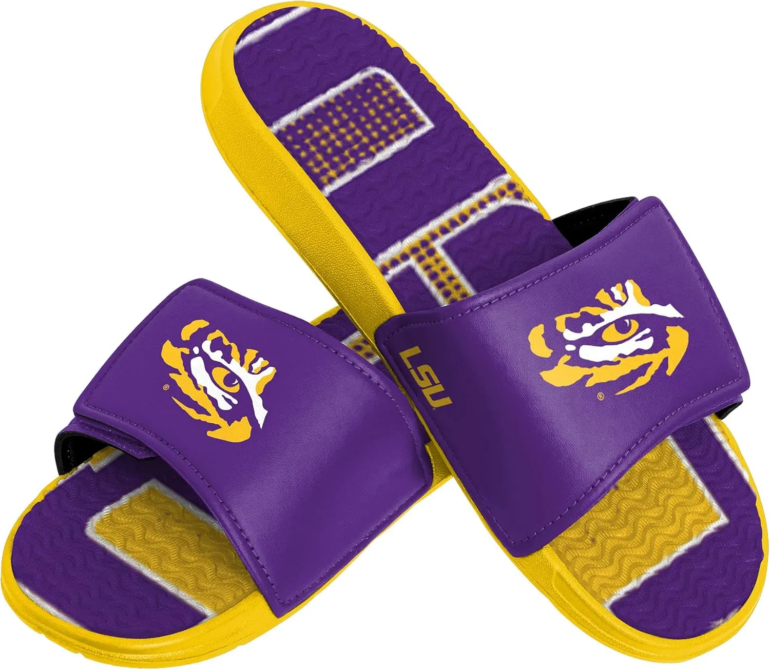 FOCO LSU Tigers NCAA Mens Gradient Wordmark Gel Slide - M