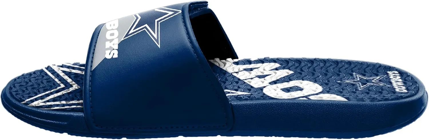 FOCO Men's NFL Team Logo Sport Shower Foam Slide Flip Flop Sandals