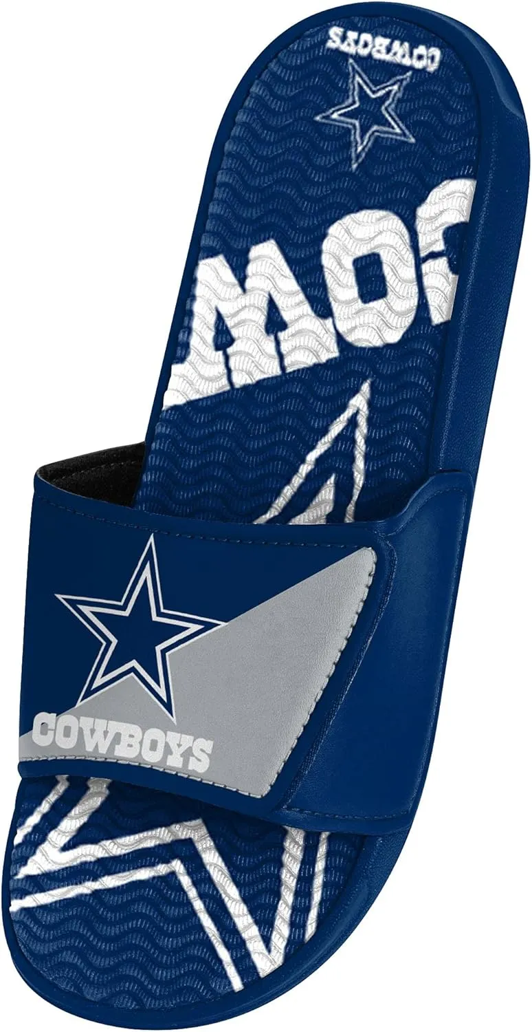FOCO Men's NFL Team Logo Sport Shower Foam Slide Flip Flop Sandals