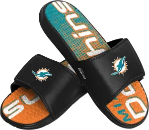 FOCO Miami Dolphins NFL Mens Gradient Wordmark Gel Slide - L