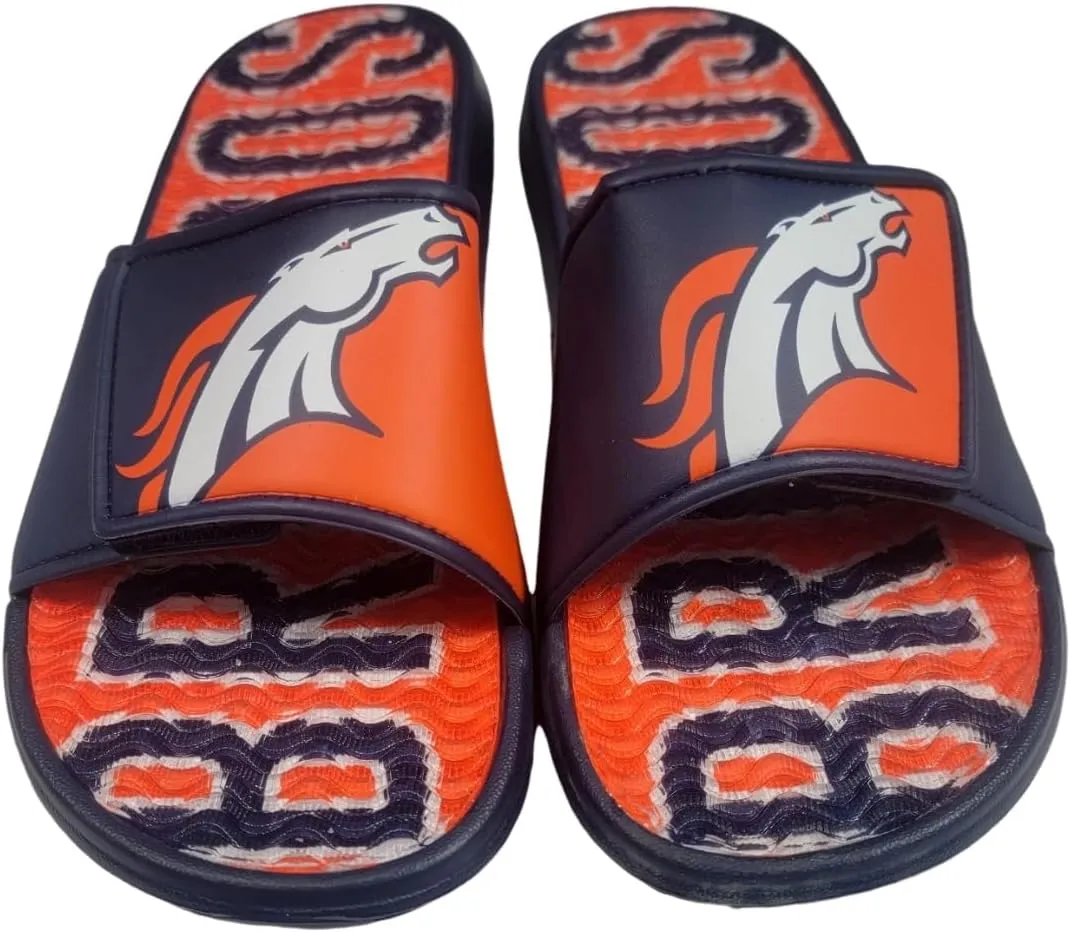 FOCO NFL Unisex Sport Shower Gel Slide Flip Flop Sandals Colorblock Big Logo