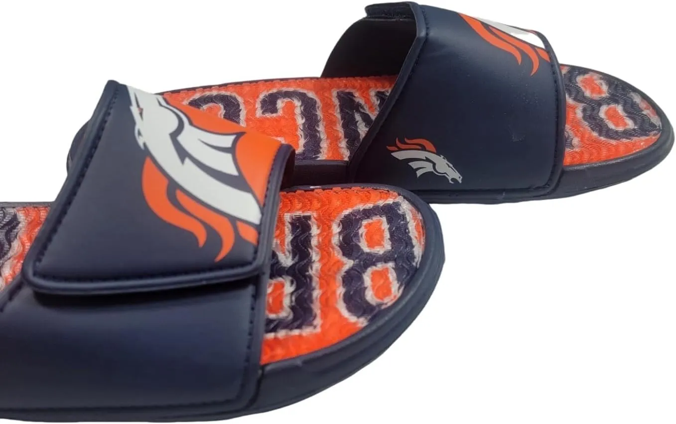 FOCO NFL Unisex Sport Shower Gel Slide Flip Flop Sandals Colorblock Big Logo