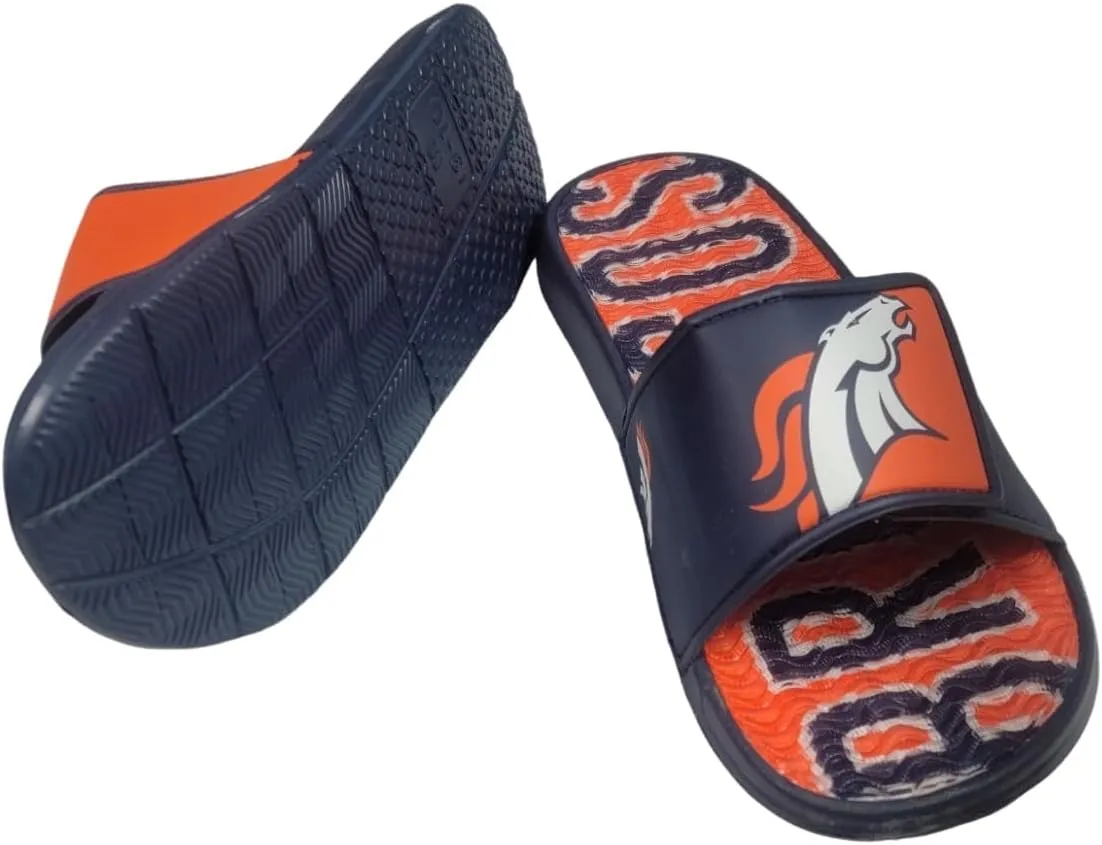 FOCO NFL Unisex Sport Shower Gel Slide Flip Flop Sandals Colorblock Big Logo