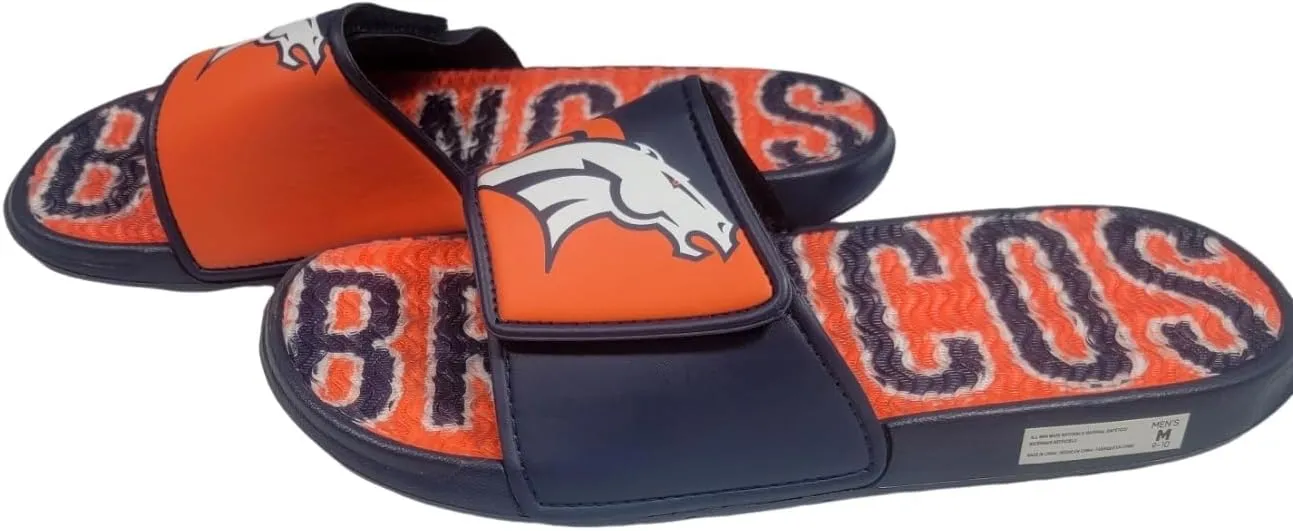 FOCO NFL Unisex Sport Shower Gel Slide Flip Flop Sandals Colorblock Big Logo