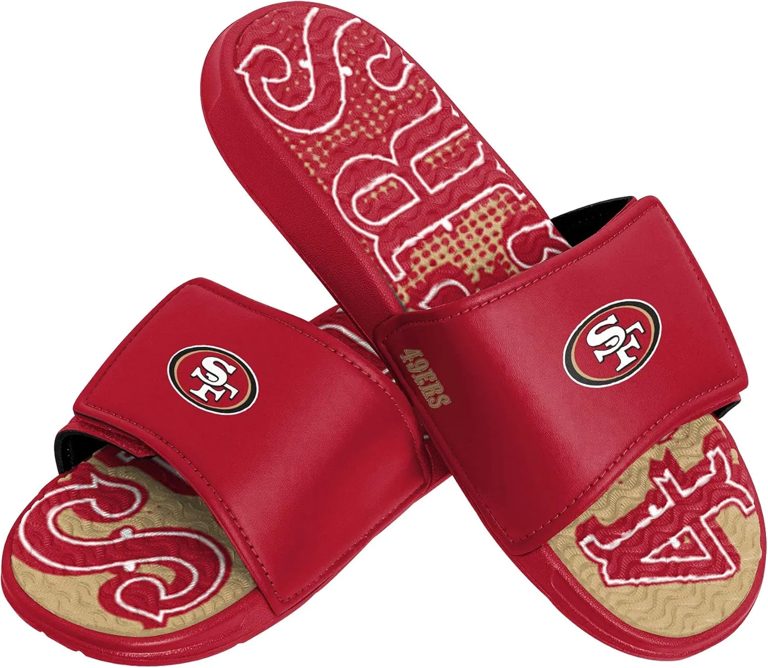FOCO San Francisco 49ers NFL Mens Gradient Wordmark Gel Slide - L