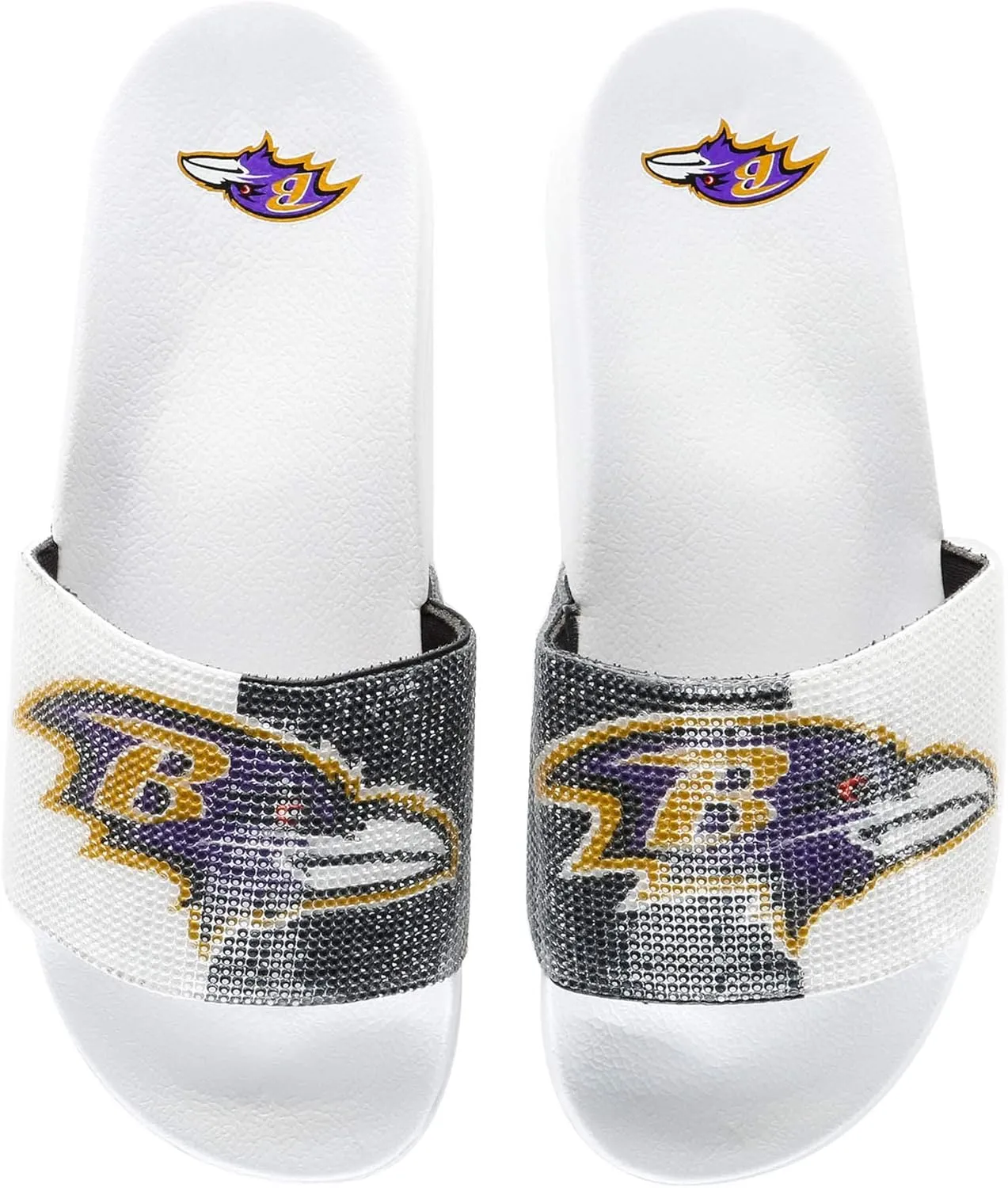 FOCO Women's NFL Big Logo Shimmer Slide Sandal