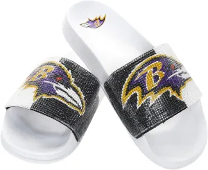 FOCO Women's NFL Big Logo Shimmer Slide Sandal