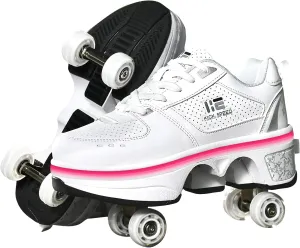 Four-Wheel 2-in-1 Roller Skate Shoes Unisex Skates Detachable Kids Sneakers with Wheels