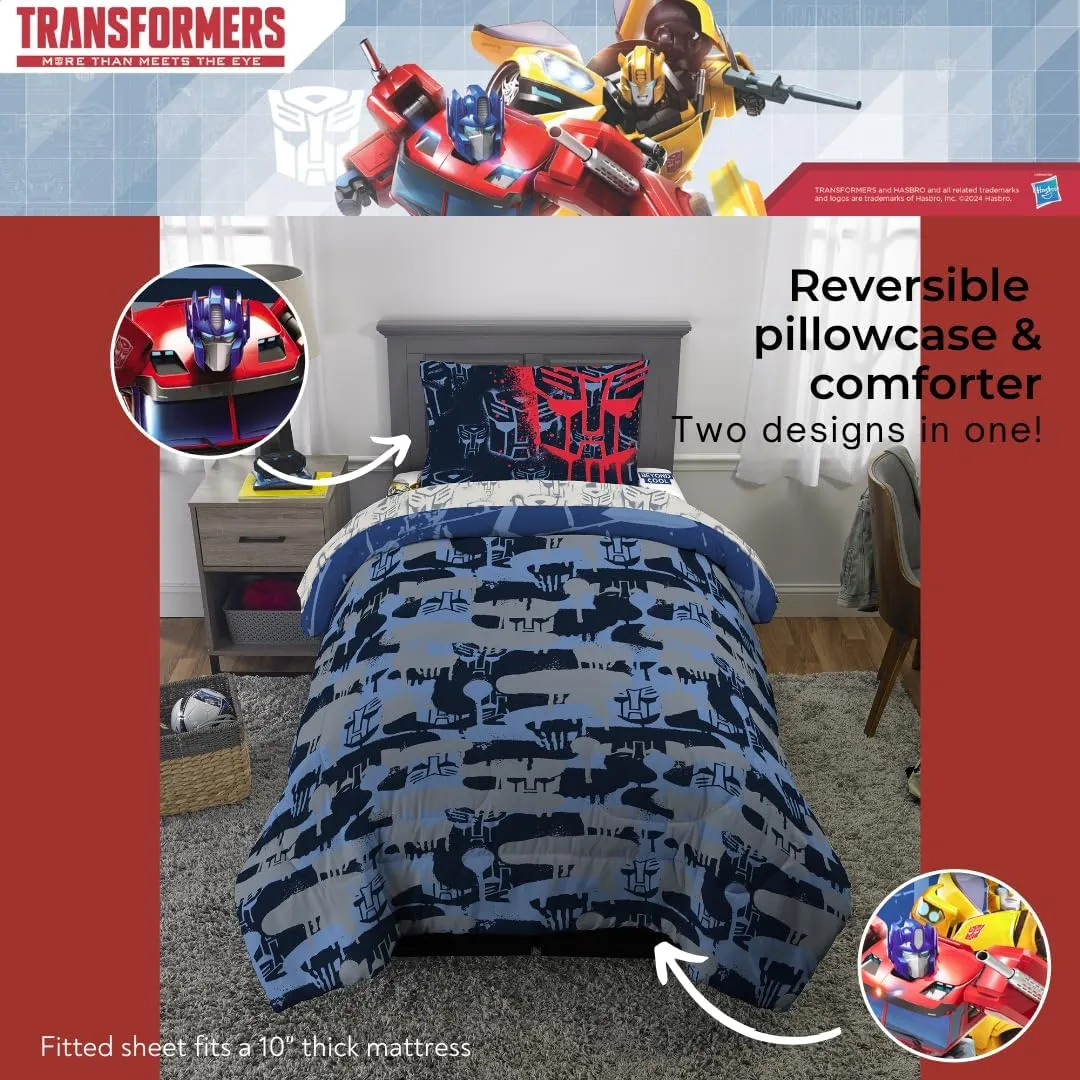 Franco Transformers Optimus Prime Super Soft Comforter and Sheet Set with Sham, 4 Piece Twin Size, (Official Licensed Product) Collectibles