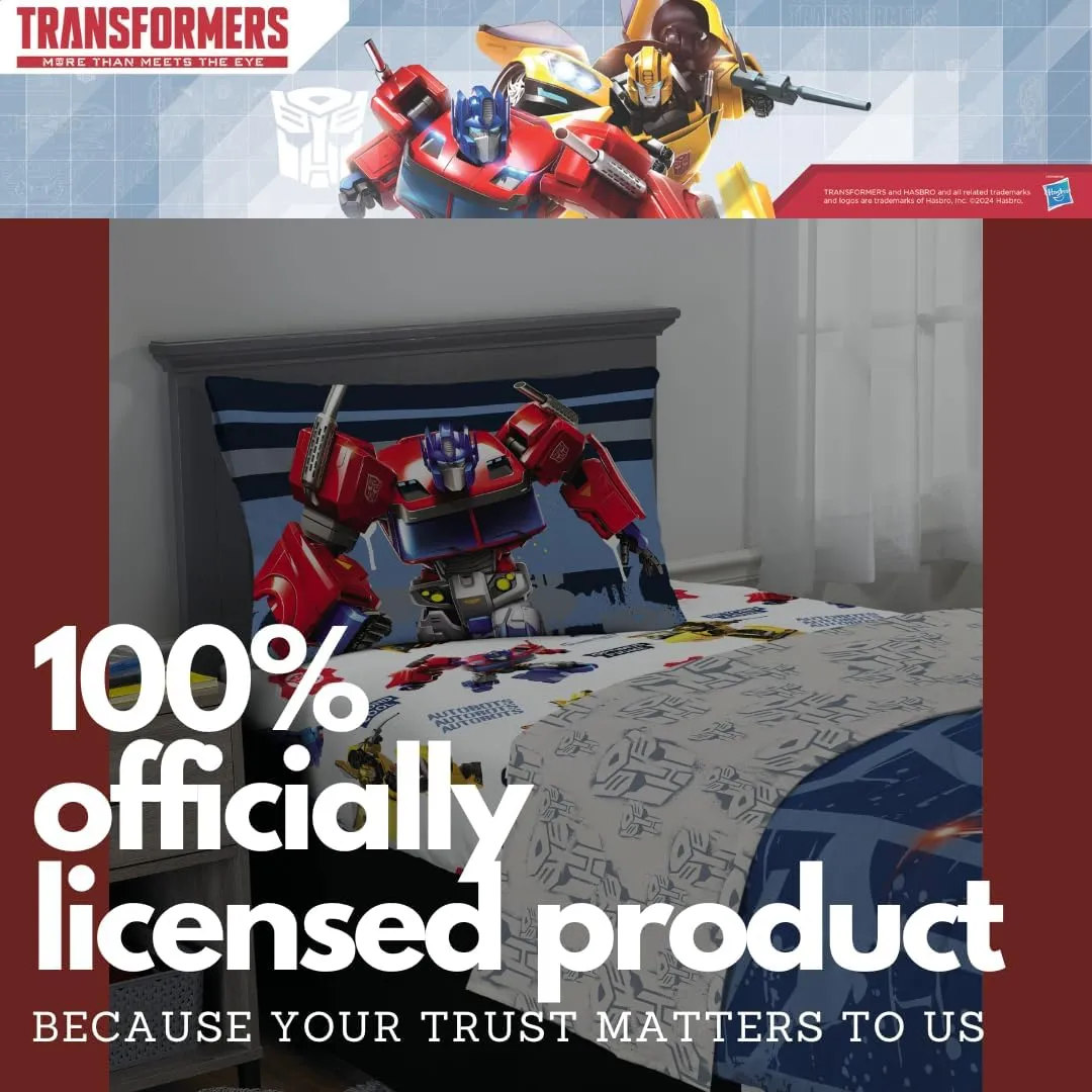 Franco Transformers Optimus Prime Super Soft Comforter and Sheet Set with Sham, 4 Piece Twin Size, (Official Licensed Product) Collectibles