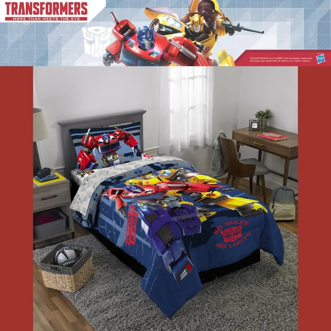 Franco Transformers Optimus Prime Super Soft Comforter and Sheet Set with Sham, 4 Piece Twin Size, (Official Licensed Product) Collectibles