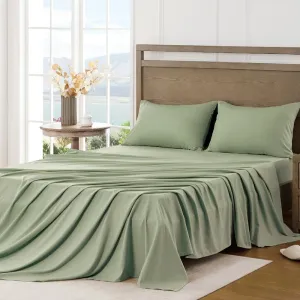 FreshCulture Twin Bed Sheets - Ultra Soft Microfiber Sheets - Deep Pockets - Easy Care - Cooling & Breathable - Hotel Quality Twin Size 3 Piece Sheet Set (Sage Green)