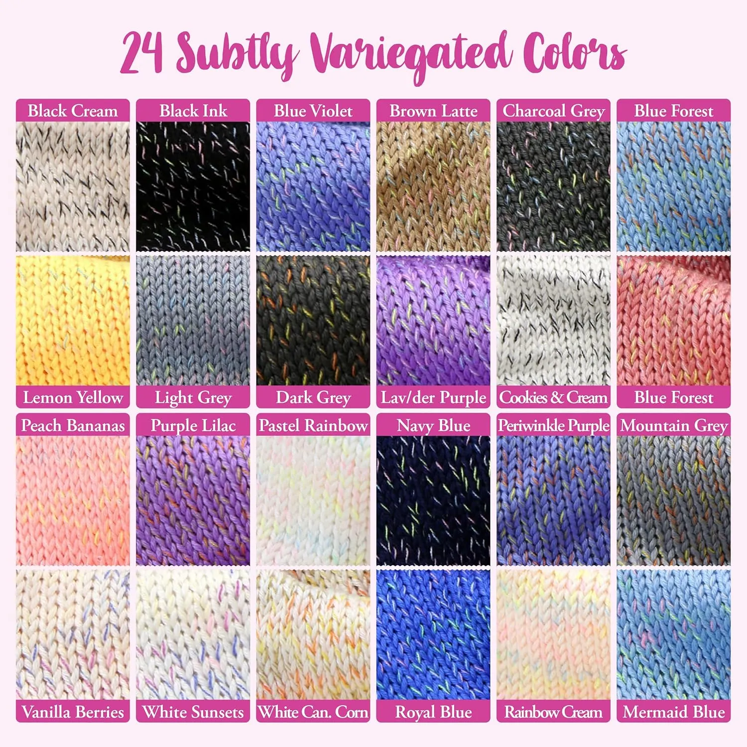 GentleBliss Soft Baby Yarn for Crocheting, 8 Skeins, 880Yds/400G, Free Patterns - Acrylic Baby Blanket Yarn for Knitting - Light Worsted 3 DK Weight - Black Ink