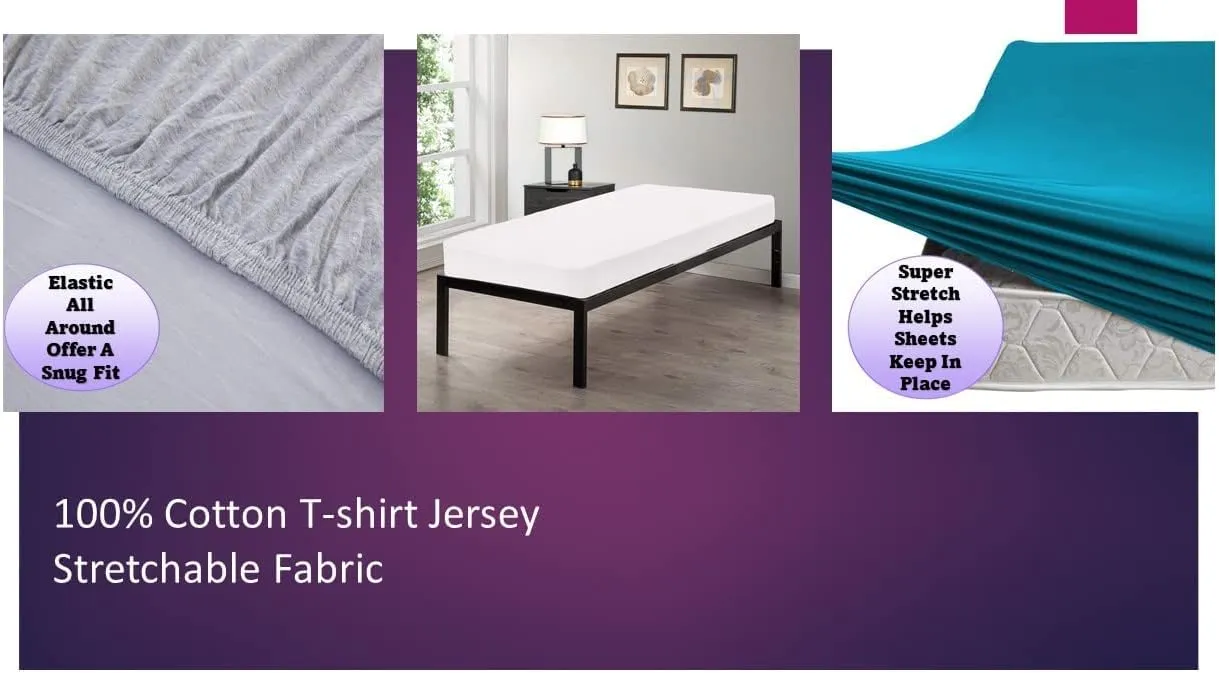 Gilbins 100% Combed T-Shirt Cotton Jersey Knit Camp Sheet Set, 1 Fitted cot Sheet, 1 Flat Sheet, 1 Standard Pillow case Camouflage