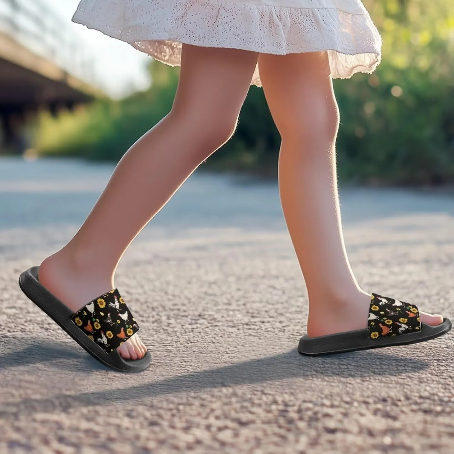 Girls Slide Sandals Breathable Summer Shoes for Kids with Non-Slip Sole Slides for Beach & Pool