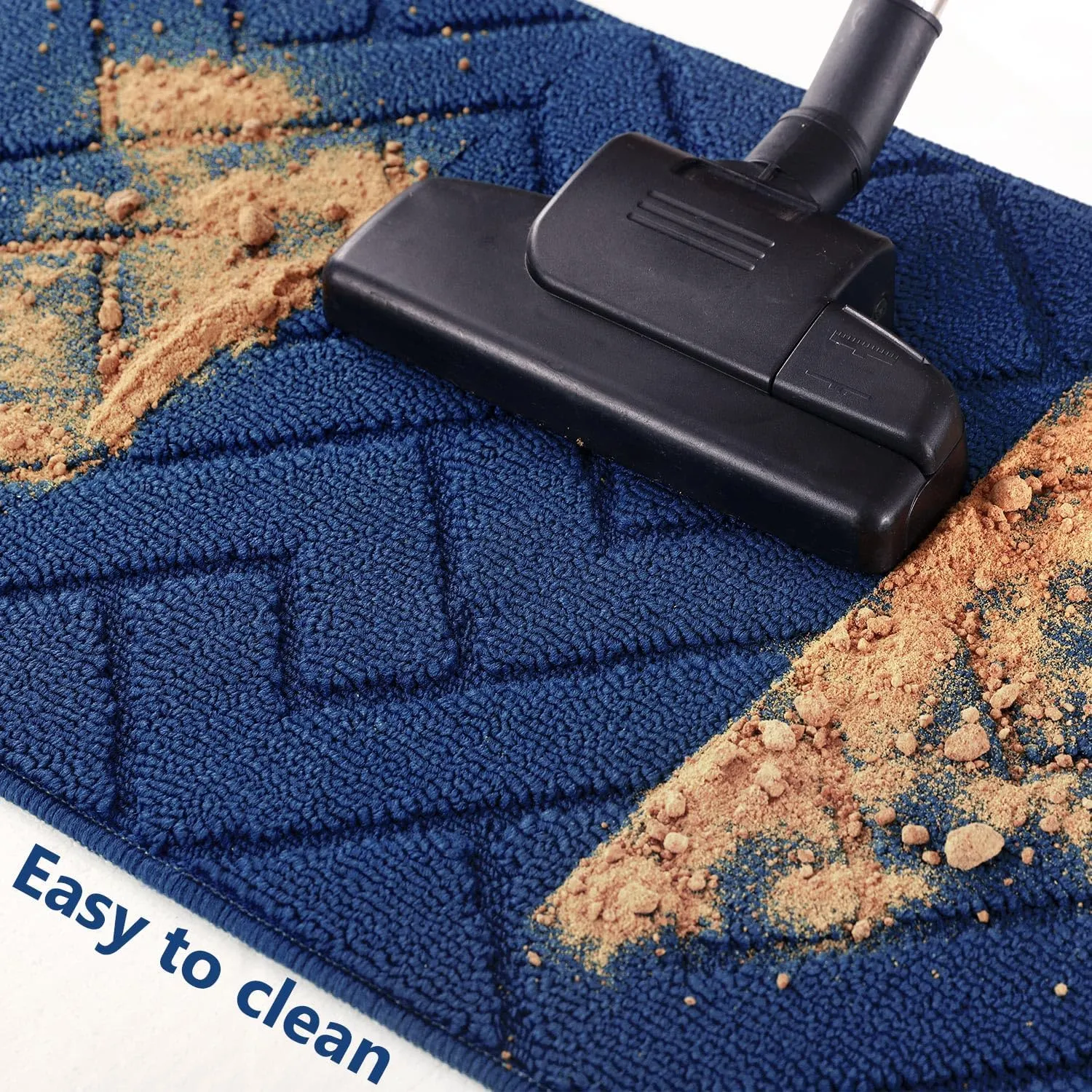 hicorfe Kitchen Rugs and Mats Sets,2 Pieces Super Absorbent Polypropylene Non-Slip Rug,Soft Comfort Floor Mat,Washable for Kitchen,Hallway,Office,Sink,Laundry(24" x 35" 24" x 71",Navy Blue)