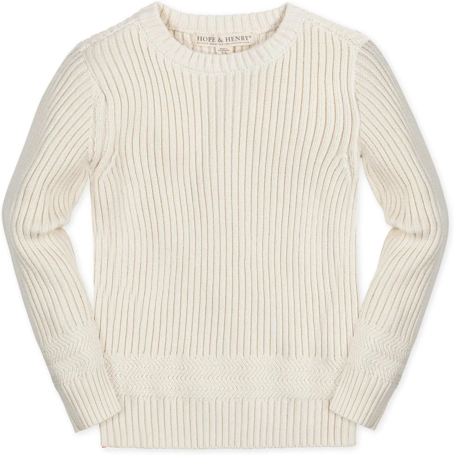 Hope & Henry Boys' Long Sleeve Crew Neck Pullover Sweater