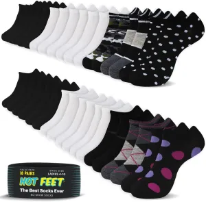 HOT FEET Thin Ankle Socks for Women & Girls – Fun & Cute Low Cut Athletic No Show Socks for Teen Girls. 6, 8, 18 PK Size 4-10