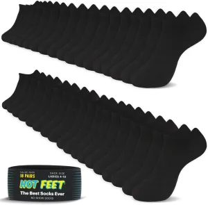 HOT FEET Thin Ankle Socks for Women & Girls – Fun & Cute Low Cut Athletic No Show Socks for Teen Girls. 6, 8, 18 PK Size 4-10