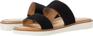Hush Puppies Briard 2 Band Slide Black Suede 6.5 M (B)
