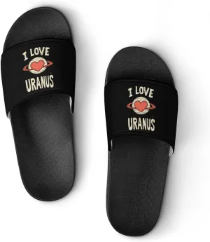 I Love Uranus Unisex Non-Slip Home Slippers Open-toe Outdoor Indoor Slide Shoes Shower Sandals