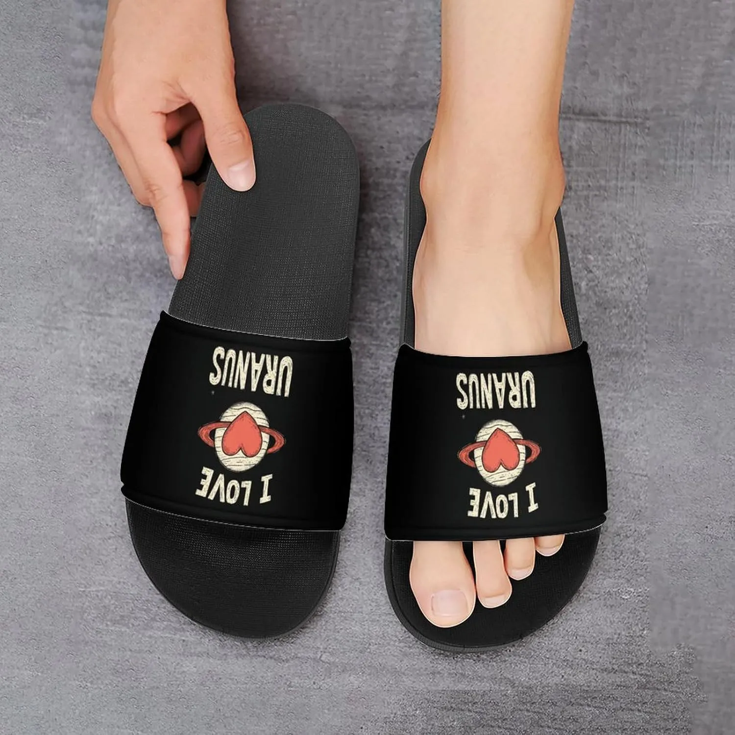 I Love Uranus Unisex Non-Slip Home Slippers Open-toe Outdoor Indoor Slide Shoes Shower Sandals