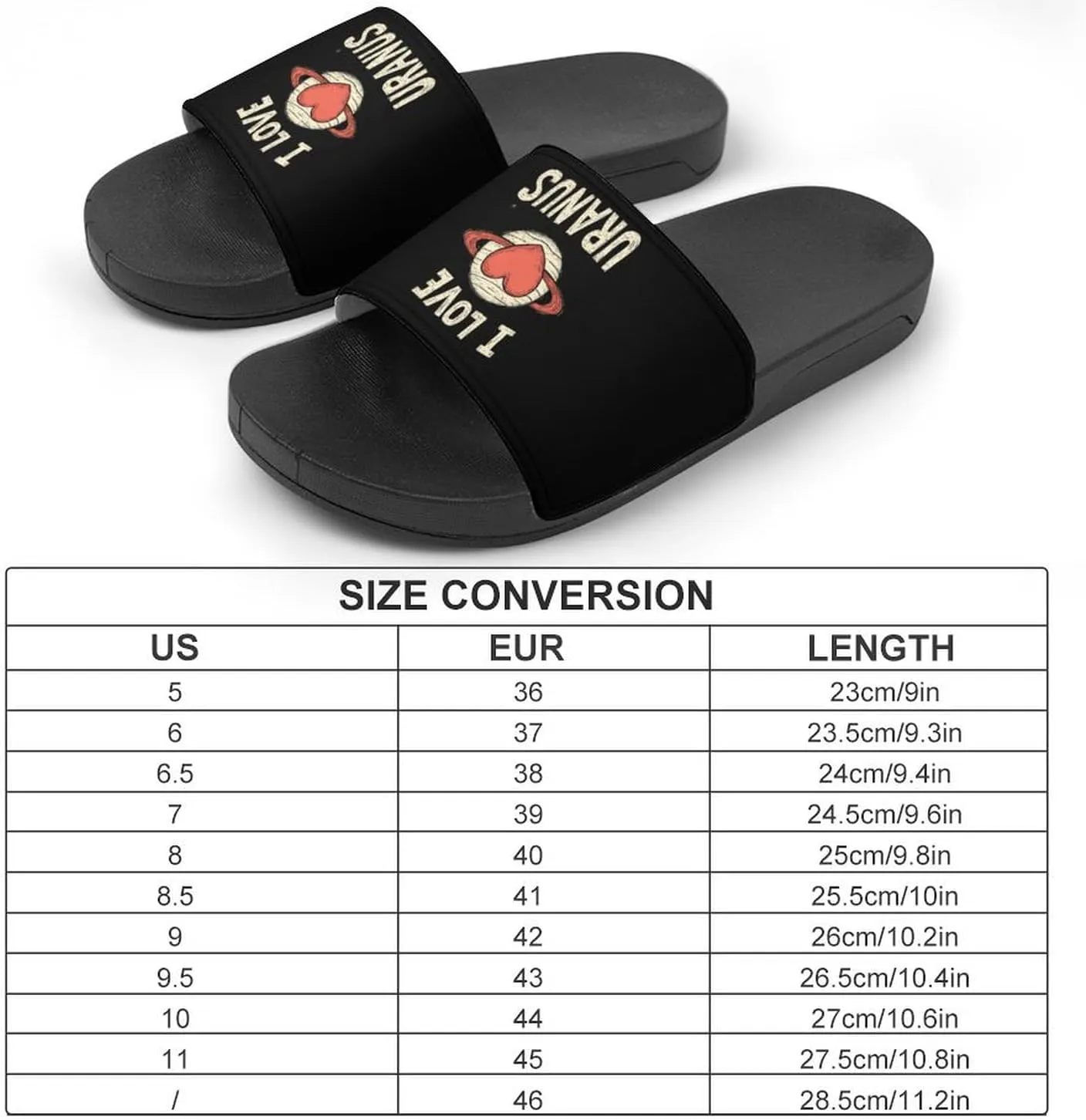 I Love Uranus Unisex Non-Slip Home Slippers Open-toe Outdoor Indoor Slide Shoes Shower Sandals