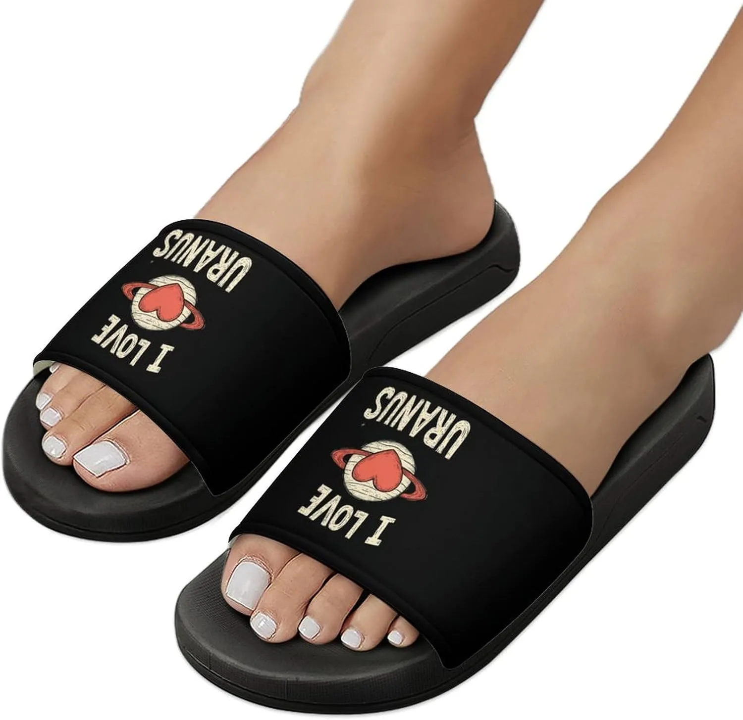 I Love Uranus Unisex Non-Slip Home Slippers Open-toe Outdoor Indoor Slide Shoes Shower Sandals