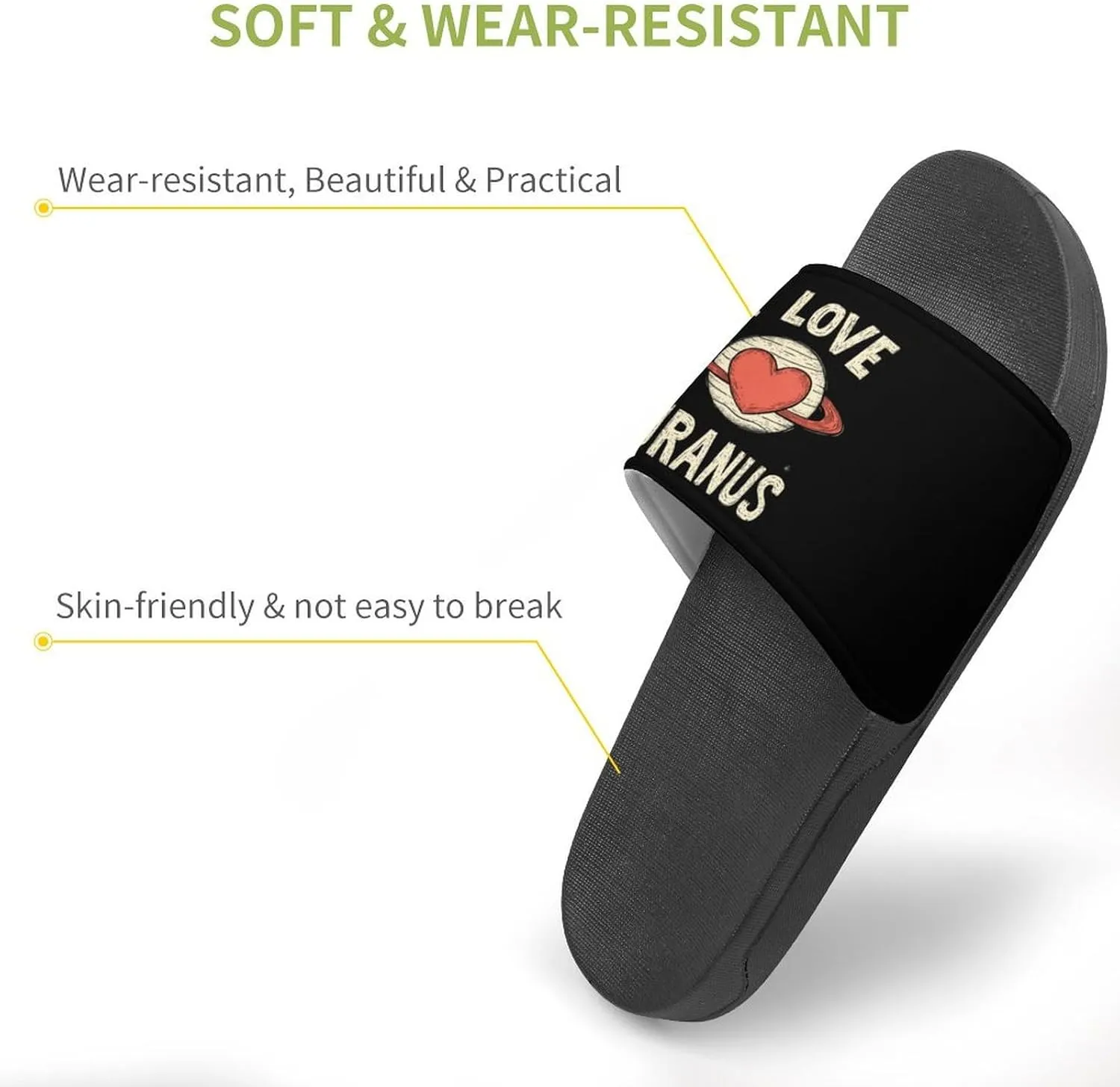I Love Uranus Unisex Non-Slip Home Slippers Open-toe Outdoor Indoor Slide Shoes Shower Sandals