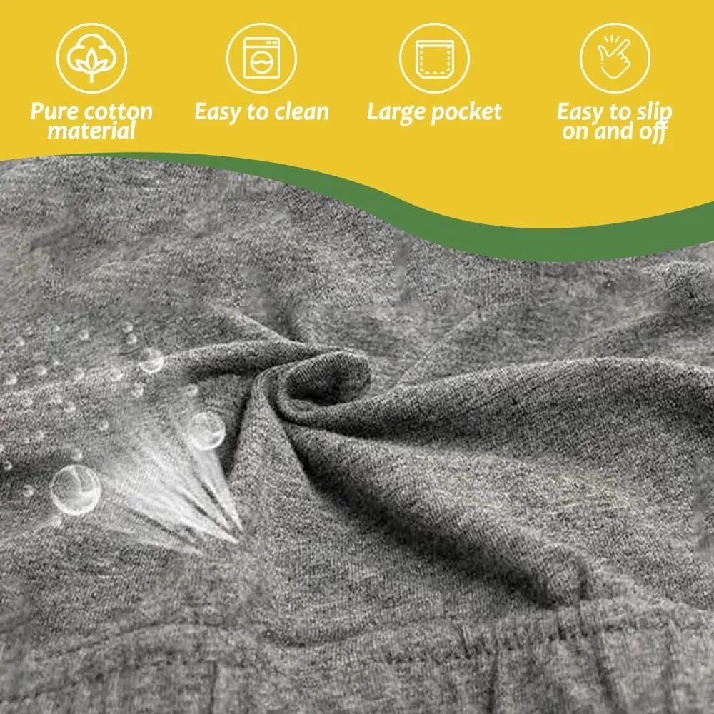 Incontinence Care Trousers 2 Packs, Catheter Leg Bag Shorts, Catheter Supplies Compatible with Foley, Nephrostomy, Biliary Gray